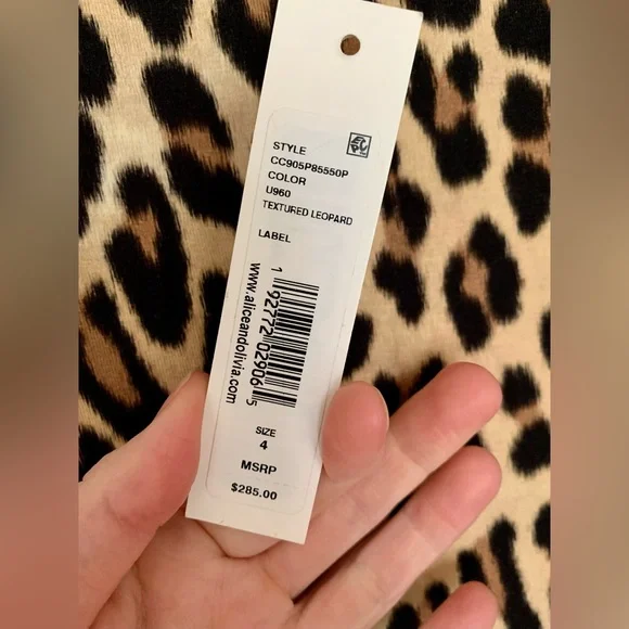 Alice + Olivia Delora Leopard Sleeveless Bodycon Dress NWT - Picture 6 of 8